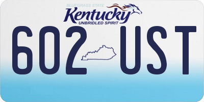 KY license plate 602UST