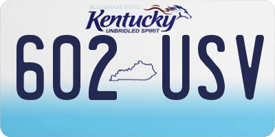 KY license plate 602USV