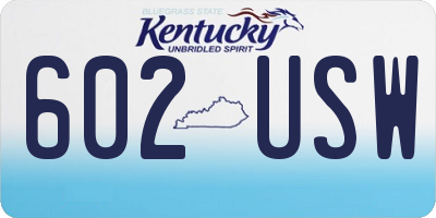 KY license plate 602USW