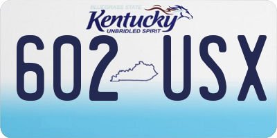 KY license plate 602USX
