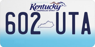 KY license plate 602UTA