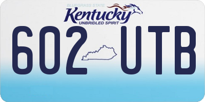 KY license plate 602UTB