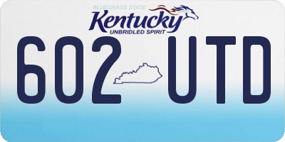 KY license plate 602UTD