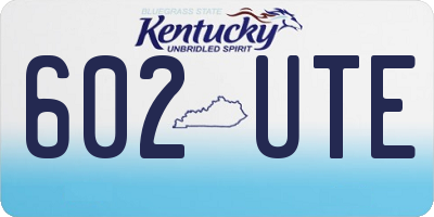 KY license plate 602UTE