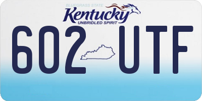 KY license plate 602UTF