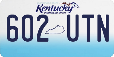KY license plate 602UTN