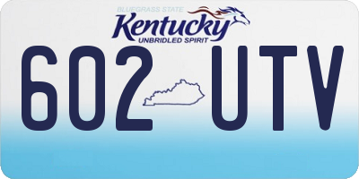 KY license plate 602UTV