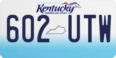 KY license plate 602UTW