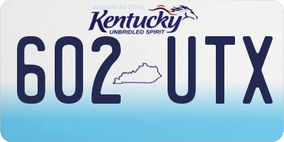 KY license plate 602UTX