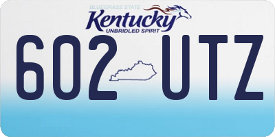 KY license plate 602UTZ
