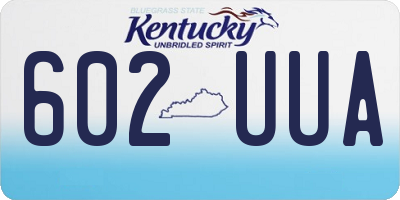 KY license plate 602UUA