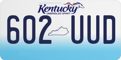KY license plate 602UUD