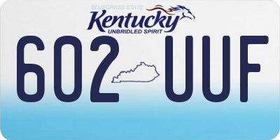 KY license plate 602UUF