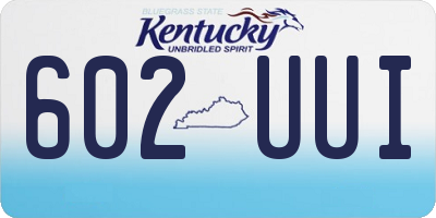 KY license plate 602UUI