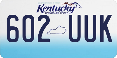 KY license plate 602UUK