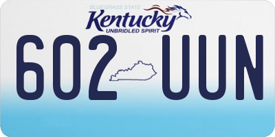KY license plate 602UUN