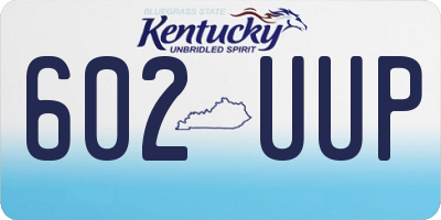 KY license plate 602UUP