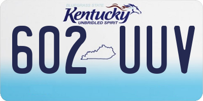 KY license plate 602UUV