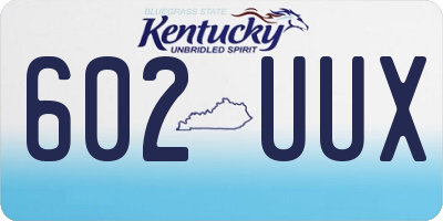 KY license plate 602UUX