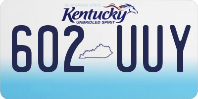 KY license plate 602UUY