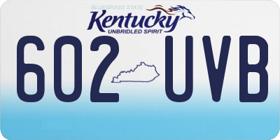 KY license plate 602UVB