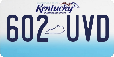 KY license plate 602UVD