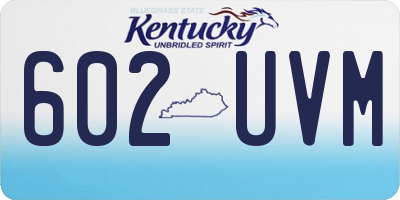 KY license plate 602UVM