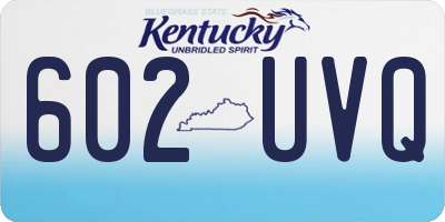 KY license plate 602UVQ