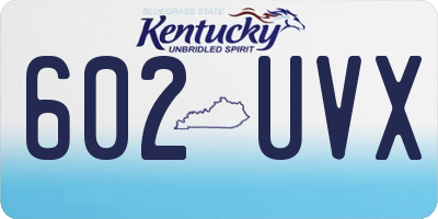 KY license plate 602UVX