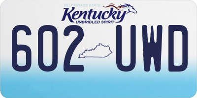 KY license plate 602UWD