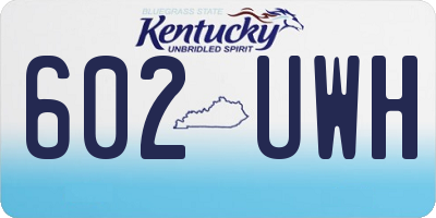 KY license plate 602UWH