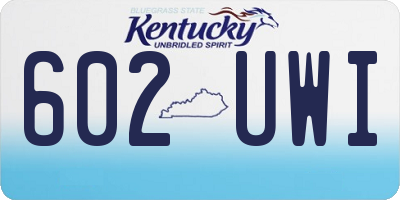 KY license plate 602UWI