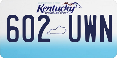 KY license plate 602UWN