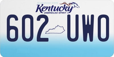 KY license plate 602UWO