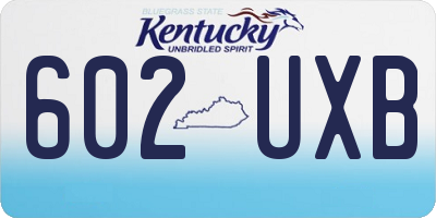 KY license plate 602UXB