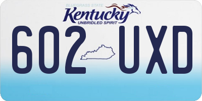 KY license plate 602UXD