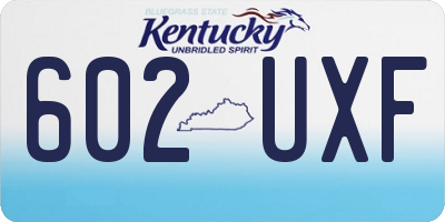 KY license plate 602UXF