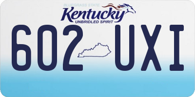 KY license plate 602UXI