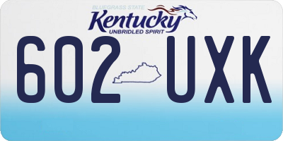 KY license plate 602UXK