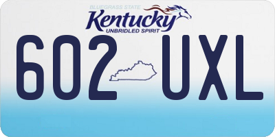 KY license plate 602UXL