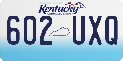 KY license plate 602UXQ