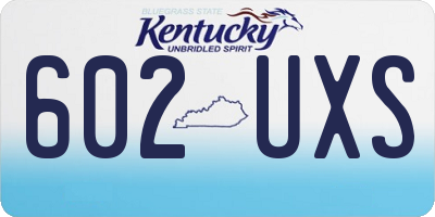 KY license plate 602UXS