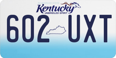 KY license plate 602UXT