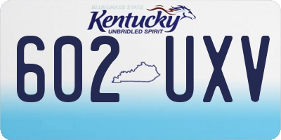 KY license plate 602UXV