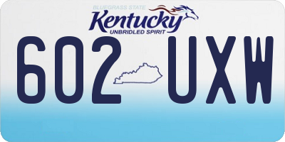 KY license plate 602UXW