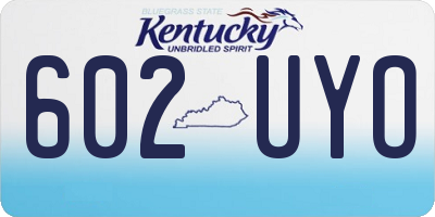 KY license plate 602UYO