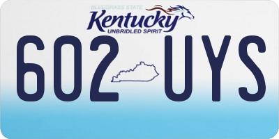 KY license plate 602UYS