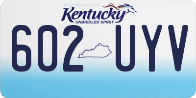 KY license plate 602UYV