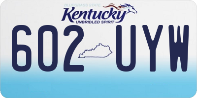KY license plate 602UYW