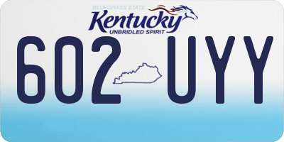 KY license plate 602UYY